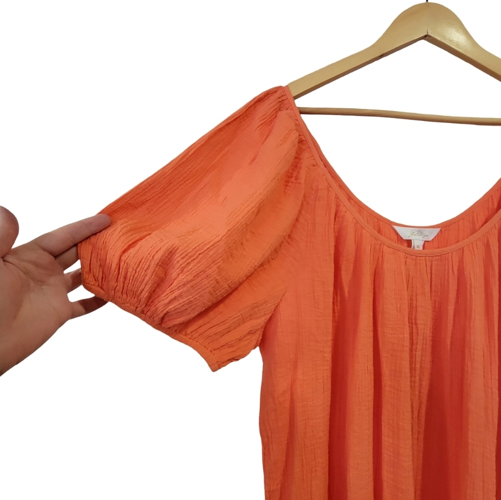 NWT Lilly Pulitzer Zemini Soft Crinkle Gauze Maxi Dress Flowy Beach Coverup XL - Picture 12 of 17